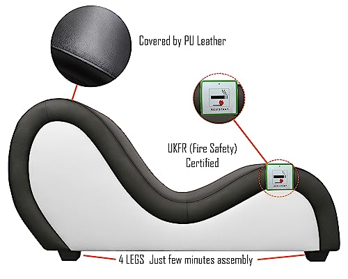 Kamasutra Chair Tantra Sofa Liebessofa Sex Möbel und Relaxliege für das perfekte Liebesspiel auch zum Yoga und Stretching geeignet - Schwarz-Weiss - 2