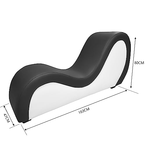 Kamasutra Chair Tantra Sofa Liebessofa Sex Möbel und Relaxliege für das perfekte Liebesspiel auch zum Yoga und Stretching geeignet - Schwarz-Weiss - 3