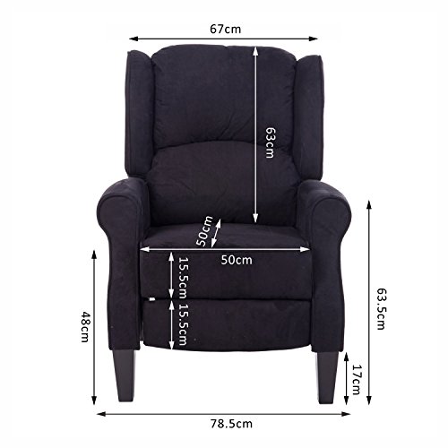 homcom 831-047BK Relaxsesssel Ohrensessel schwarz - 3