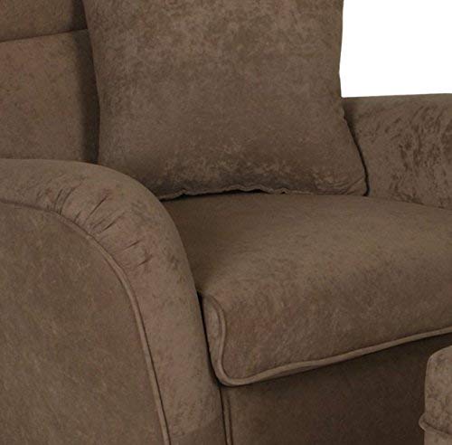 B-famous Ohrensessel mit Hocker  Mikrovelours braun - 4