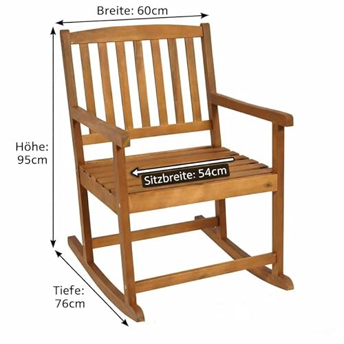 Schaukelstuhl aus Akazien-Hartholz, Oberfläche geölt, für Aussen, FSC®-zertifiziert - 3