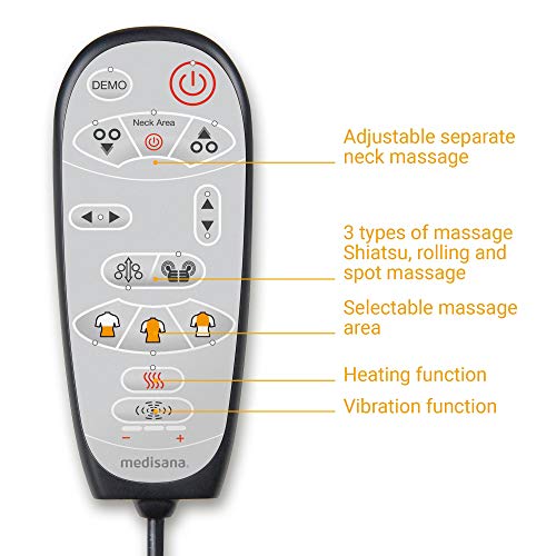 Medisana MC 822 Shiatsu – Massagesitzauflage (geeignet bis Körpergröße 1,85m) 3 Massagezonen, höhenverstellbare Nackenmassage, Vibrationsmassage - 5