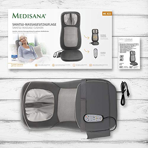 Medisana MC 822 Shiatsu – Massagesitzauflage (geeignet bis Körpergröße 1,85m) 3 Massagezonen, höhenverstellbare Nackenmassage, Vibrationsmassage - 7