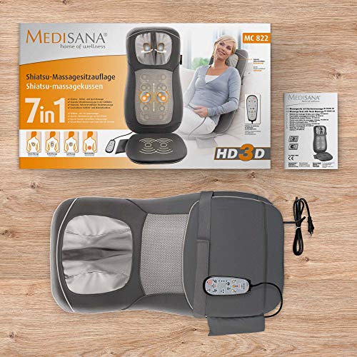 Medisana MC 822 Shiatsu – Massagesitzauflage (geeignet bis Körpergröße 1,85m) 3 Massagezonen, höhenverstellbare Nackenmassage, Vibrationsmassage - 9