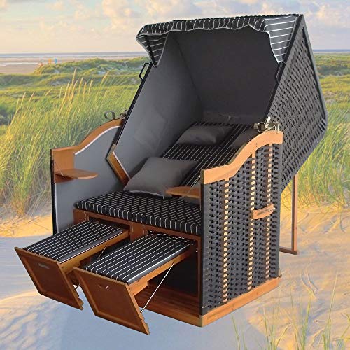 XINRO® – XY-71 – Volllieger Ostsee Strandkorb anthrazit - 2