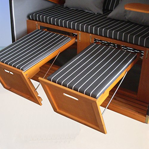 XINRO® – XY-71 – Volllieger Ostsee Strandkorb anthrazit - 5