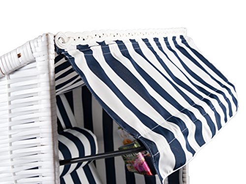 Strandkorb Set Nordstrand in weiß / blau mit Oxford 600D - 5