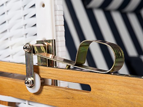 Strandkorb Set Nordstrand in weiß / blau mit Oxford 600D - 7