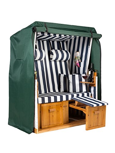 Strandkorb Set Nordstrand in weiß / blau mit Oxford 600D - 8