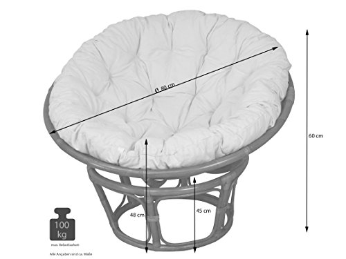 Papasansessel aus Rattan – Beige 80 cm - 2