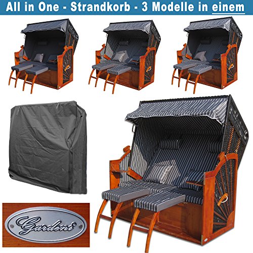 Volllieger Strandkorb XXL anthrazit inkl. Schutzhülle und 2 Bezüge - 2