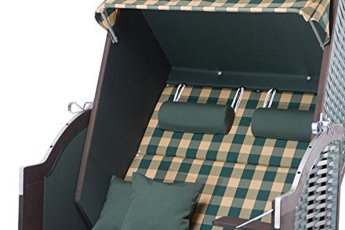 Strandkorb Sylt PE green Dessin 353 Strandkörbe inkl. Premium Schutzhülle - 2