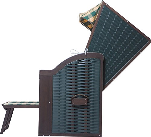 Strandkorb Sylt PE green Dessin 353 Strandkörbe inkl. Premium Schutzhülle - 5