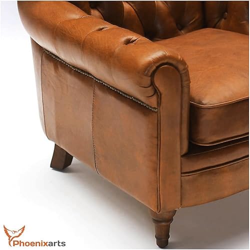Vintage Echtleder Chesterfield Ledersessel Design Lounge Leder Club Sessel Sofa 549 - 2