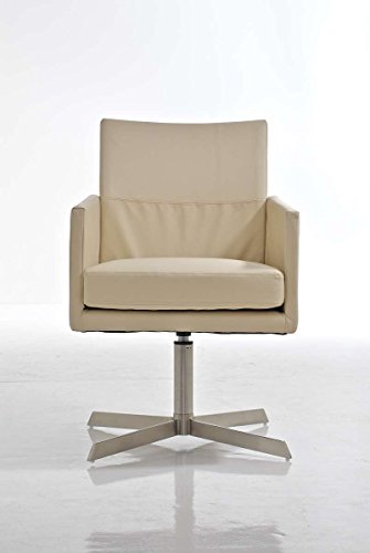 CLP stilvoller Edelstahl Clubsessel / Lounge-Sessel CUBIC – creme – aus bis zu 4 Farben wählen - 2