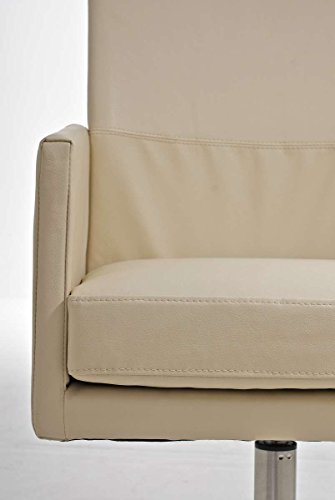 CLP stilvoller Edelstahl Clubsessel / Lounge-Sessel CUBIC – creme – aus bis zu 4 Farben wählen - 3