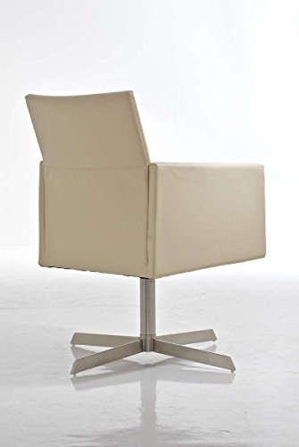 CLP stilvoller Edelstahl Clubsessel / Lounge-Sessel CUBIC – creme – aus bis zu 4 Farben wählen - 5