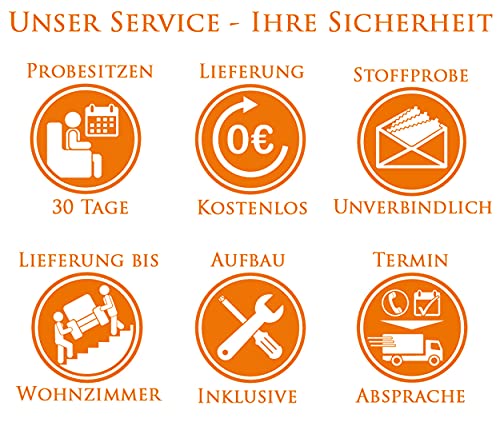 Supellex Ohrensessel – Fernsehsessel Sofia mit Hocker, Dessin: Schriftzüge Lebensweisheiten, beige - 8