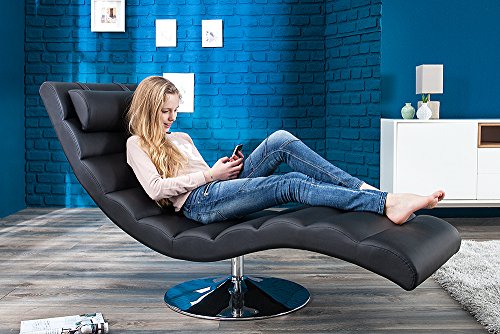Moderne Design Liege RELAXO Relaxliege schwarz - 6