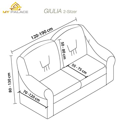Stretch 2 Sitzer Bezug, 2 Sitzer Husse aus Baumwolle & Polyester. Sehr elastische Sofaueberwurf in ockerbraun / hellbraun / elfenbein / camel / bone - 5
