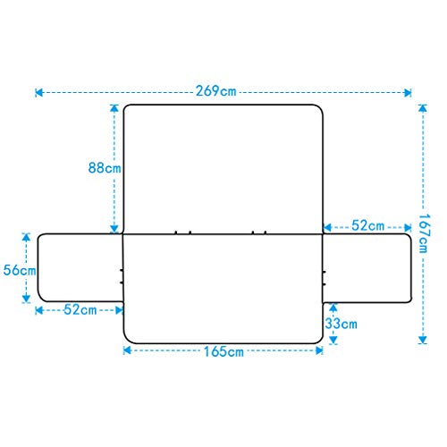 KINLO® Sofahusse 3 Sitzer 167×165 Weinrot Sofa überwurf 100% Baumwolle Füllung - 7