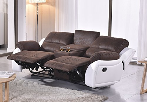 Microfasersofa Kinosofa Relaxcouch Fernsehsofa 5129-Cup-2-PU - 2