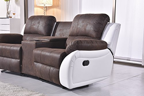 Microfasersofa Kinosofa Relaxcouch Fernsehsofa 5129-Cup-2-PU - 5
