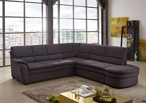Cavadore Ecksofa Gingle / Sofa mit Federkern, Relaxfunktion und hochwertigem Mikrofaser-Bezug in Wildlederoptik - 3