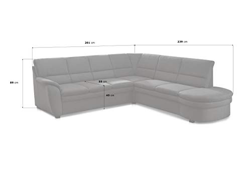 Cavadore Ecksofa Gingle / Sofa mit Federkern, Relaxfunktion und hochwertigem Mikrofaser-Bezug in Wildlederoptik - 4