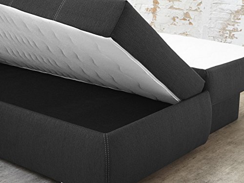 Dauerschläfer Schlafsofa Merlin 210x112cm hellbraun, Sofa Boxspring Couch Doppelliege Schlafcouch - 5