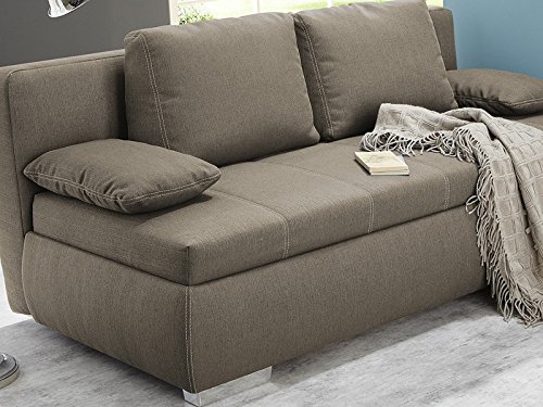 Dauerschläfer Schlafsofa Merlin 210x112cm hellbraun, Sofa Boxspring Couch Doppelliege Schlafcouch - 2