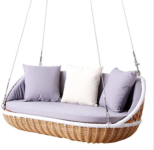 XL Hängesessel mit Gestell “Vogelnest” von elfnick mit Polster in Weiß - 8