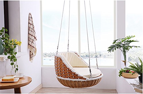 XL Hängesessel mit Gestell “Vogelnest” von elfnick mit Polster in Weiß - 9