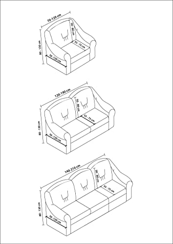 Stretch 2 Sitzer Bezug, 2 Sitzer Husse aus Baumwolle & Polyester – sehr elastischer Sofa-Überwurf - 4