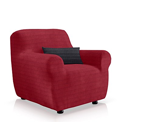 Elastische Sessel-Husse Moraig Größe 1 Sitzer (Von 70 bis 110 cm), Farbe Rot (Mehrere Farben verfügbar) - 2