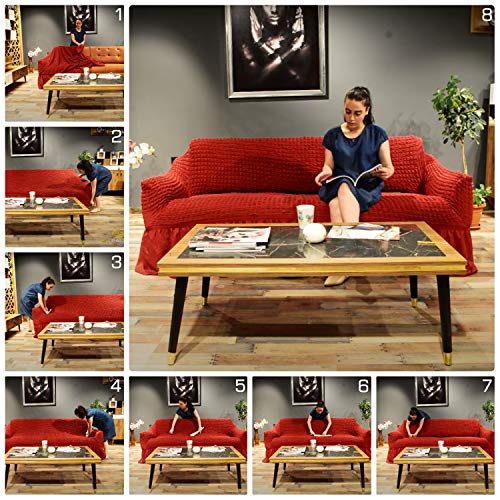 Luxus Sessel- und Sofahussen, Sessel/1-Sitzer, weiss - 4