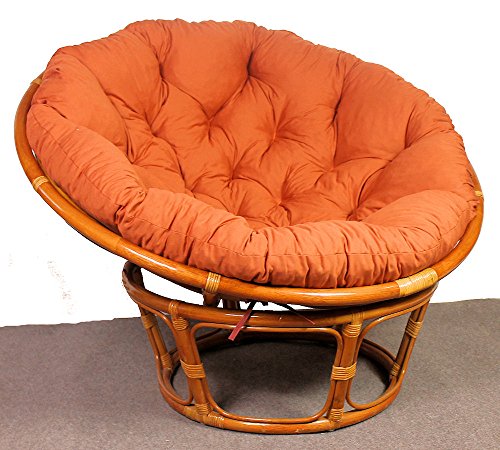 Rattan Papasan Sessel Lachsfarben D 110 cm - 5