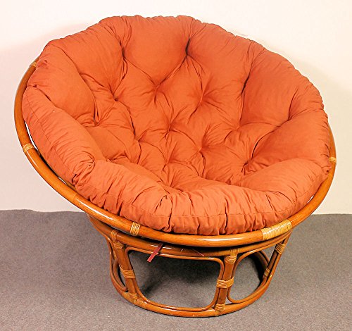 Rattan Papasan Sessel Lachsfarben D 110 cm - 3