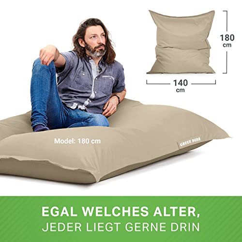 Green Bean © Square XXL Riesensitzsack – TÜV geprüft –  In- und Outdoor Sitzsack – Beige - 4