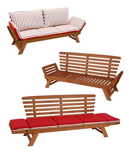 DEGAMO Garten – Liegesofa Tirol 202cm mit klappbaren Seitenlehnen - 3