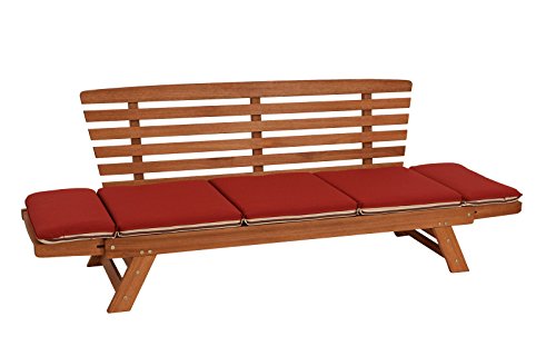DEGAMO Garten – Liegesofa Tirol 202cm mit klappbaren Seitenlehnen - 3