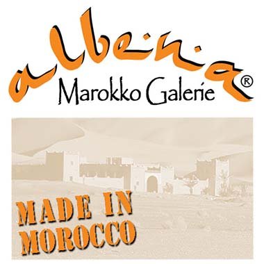 albena Marokko Galerie 30-114 Tabaa orientalisches Sitzkissen Leder D 50cm / H 30cm (braun) - 2