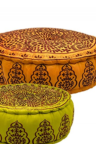 Orientalischer runder Pouf aus Baumwolle 50cm - 4