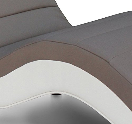 Relaxliege Deluxe, PU-Kunstleder, 165 x 65 cm, schlamm weiß - 2