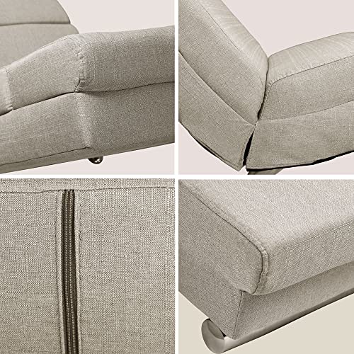 Casaria® Relaxliege XXL Massage Heizfunktion 186x 89x 55 cm Ergonomisch Stoff Gepolstert 180 kg Belastbarkeit Wohnzimmer Chaiselongue Relaxsessel Beige - 8