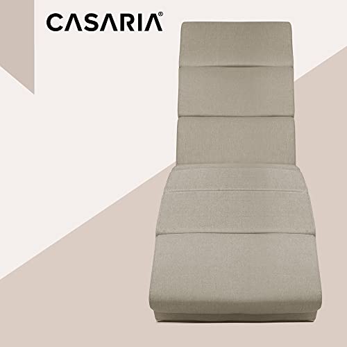 Casaria® Relaxliege XXL Massage Heizfunktion 186x 89x 55 cm Ergonomisch Stoff Gepolstert 180 kg Belastbarkeit Wohnzimmer Chaiselongue Relaxsessel Beige - 9