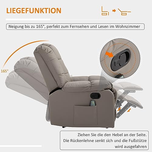 HOMCOM Massagesessel Fernsehsessel Elektrisch Relaxsessel mit Massagefunktion - 5