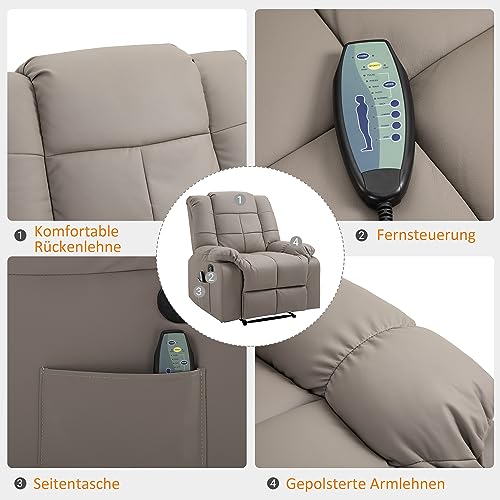 HOMCOM Massagesessel Fernsehsessel Elektrisch Relaxsessel mit Massagefunktion - 6