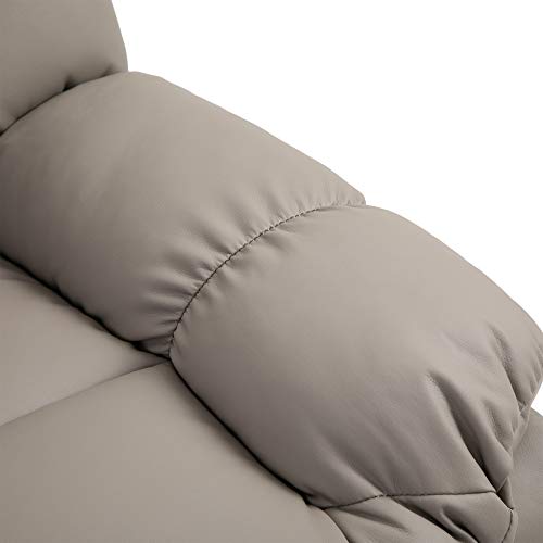 HOMCOM Massagesessel Fernsehsessel Elektrisch Relaxsessel mit Massagefunktion Kunstleder Holz Stahl Schaumstoff Grau 94 x 99 x 99 cm - 8