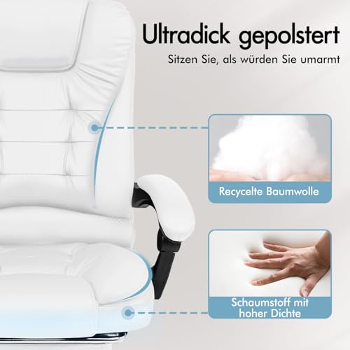 ALFORDSON Bürostuhl mit ergonomischer Lordosenstütze, Schreibtischstuhl mit Armlehne und Rückenlehne - 3